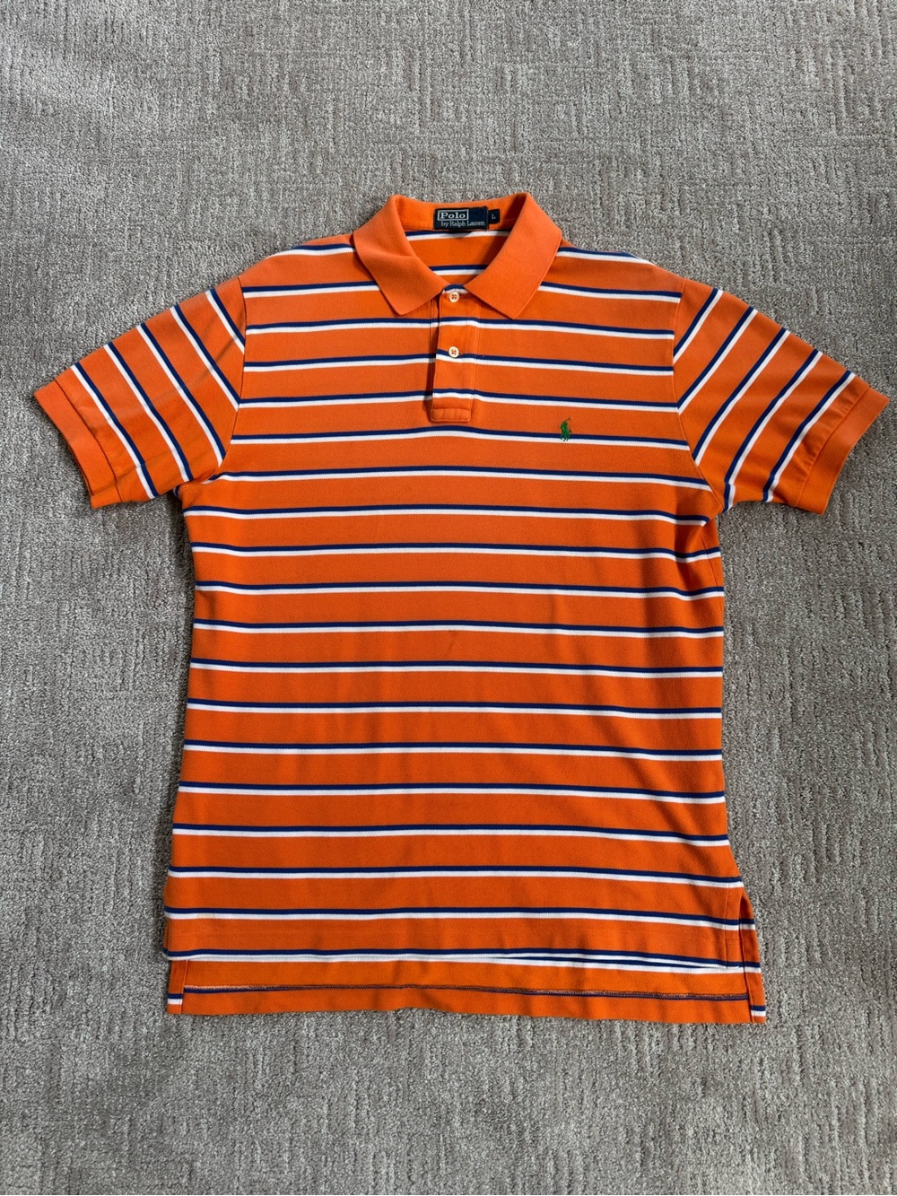 Ralph Lauren Men’s Polo Shirt - Orange Striped